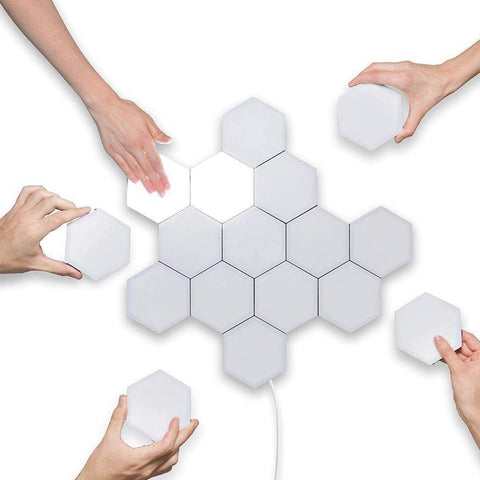 Image of 10 Pieces Creative Hexagonal Wall Lamp For Bedroom and Living Room
