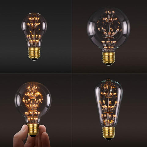 Image of Edison Bulb Antique Vintage Style Light Bulbs Dimmable Amber Warm 60W E26 Base for Wall Sconce Chandelier Retro Fixture