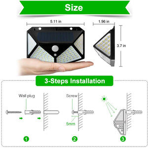 Solar Lights Outdoor 28 LED Wireless Waterproof Security Solar Motion Sensor Lights