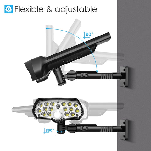 Image of 360° Adjustable Solar Motion Lights Outdoor for Garden Garage Patio