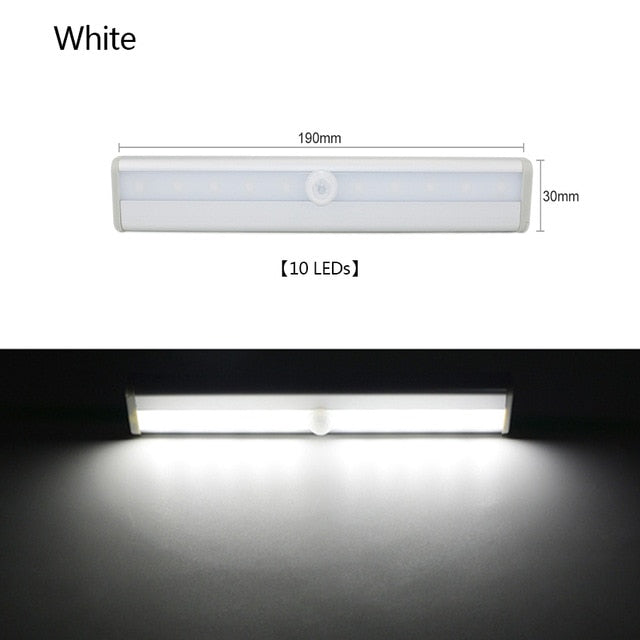 LED Motion Sensor Light, 10 LED Bulbs Operated Wireless Motion Nightlight